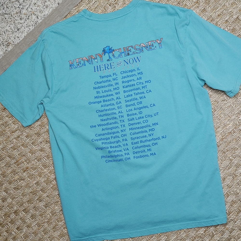 NO SHOES NATION Kenny Chesney Here and Now Tour 2022 TSHIRT, Teal L - Picture 2 of 5